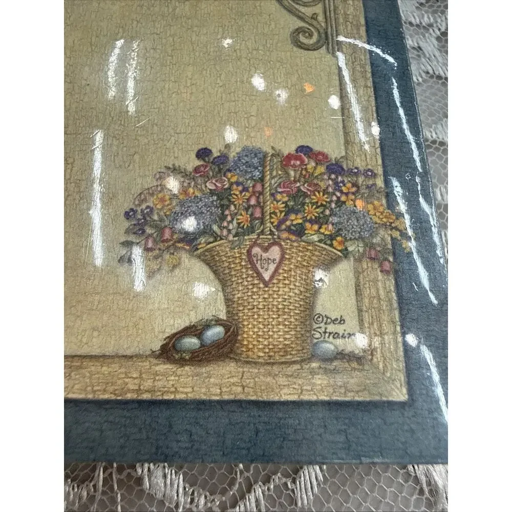 Vintage Deadstock 90s NWT Sticky Notes HOPE basket Cottage Flowers